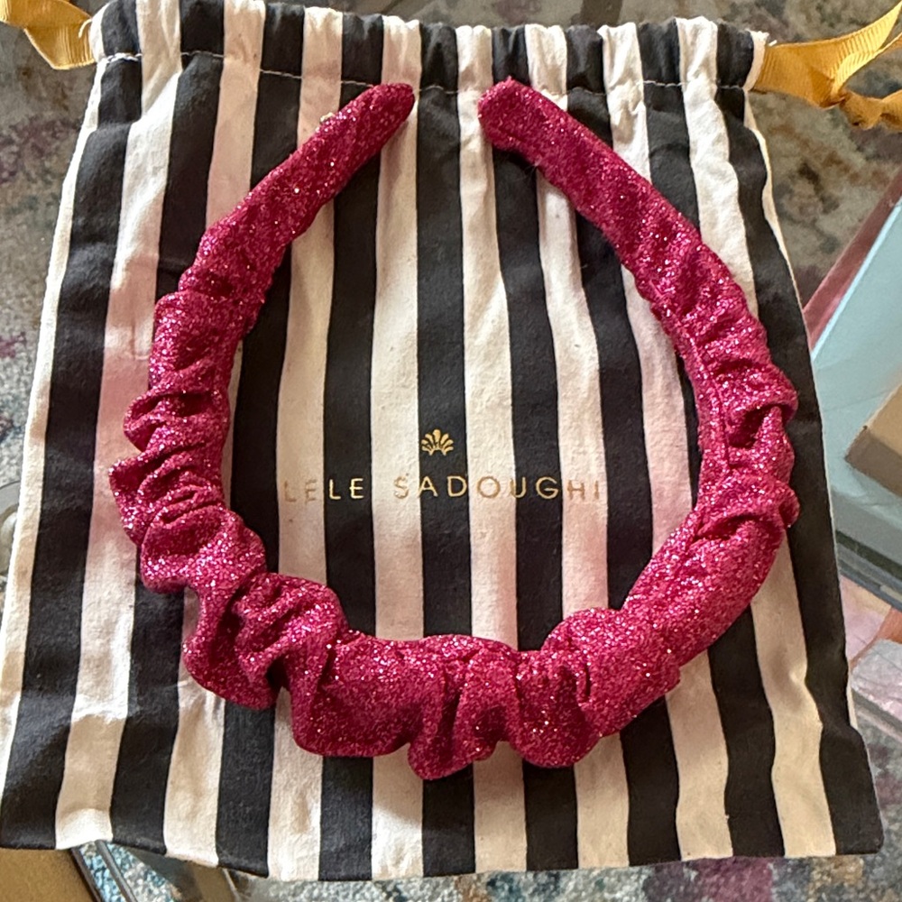 Lele Sadoughi Sparkling Pink Headband